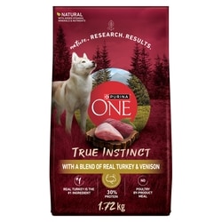 Purina ONE True Instinct Dry Dog Food Turkey & Venison 1.72 kg, $0.87/100g