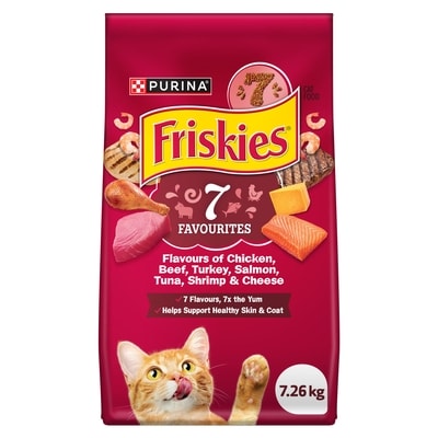 Purina Friskies 7 Seven Favourites Flavours, Dry Cat Food 7.26 kg, $0.34/100g