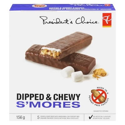 President's Choice Dipped & Chewy S'mores Granola Bars  156 g, $2.56/100g