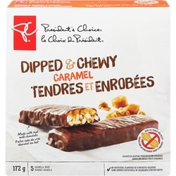 le Choix du Président Barres granola tendres et enrobées, caramel  172 g, 2,03 $/100g