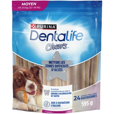 Purina DentaLife Chews Moyen, Gâteries Quotidiennes pour la Dentition des Chiens 595 g, 1,60 $/100g