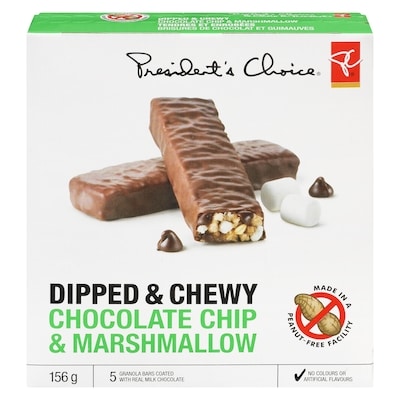 President's Choice Dipped & Chewy Chocolate Chip & Marshmallow Granola Bars 156 g, $2.56/100g