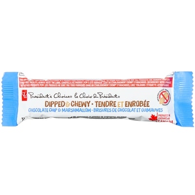 Barres granola tendres et enrobées, brisures de chocolat et guimauves