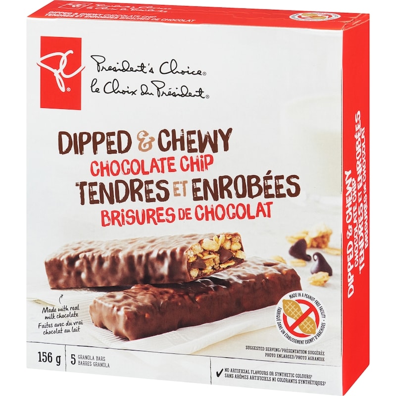 Dipped and Chewy Chocolate Chip Granola Bars