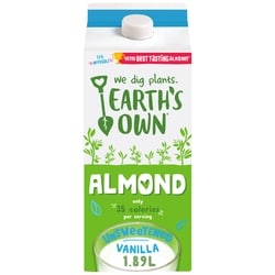 Earth's Own Unsweetened Vanilla Almond Milk Alternative 1.89 l, $0.24/100ml