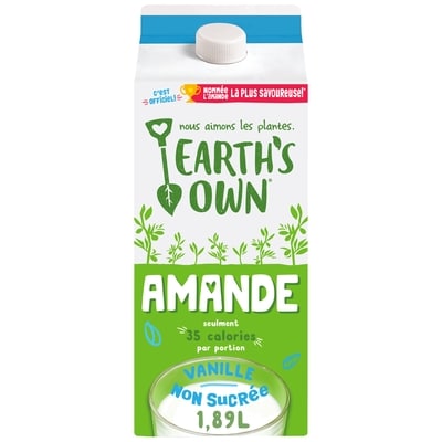 Earth’s Own Boisson à l’amande Vanille non sucrée 1.89 l, 0,24 $/100ml