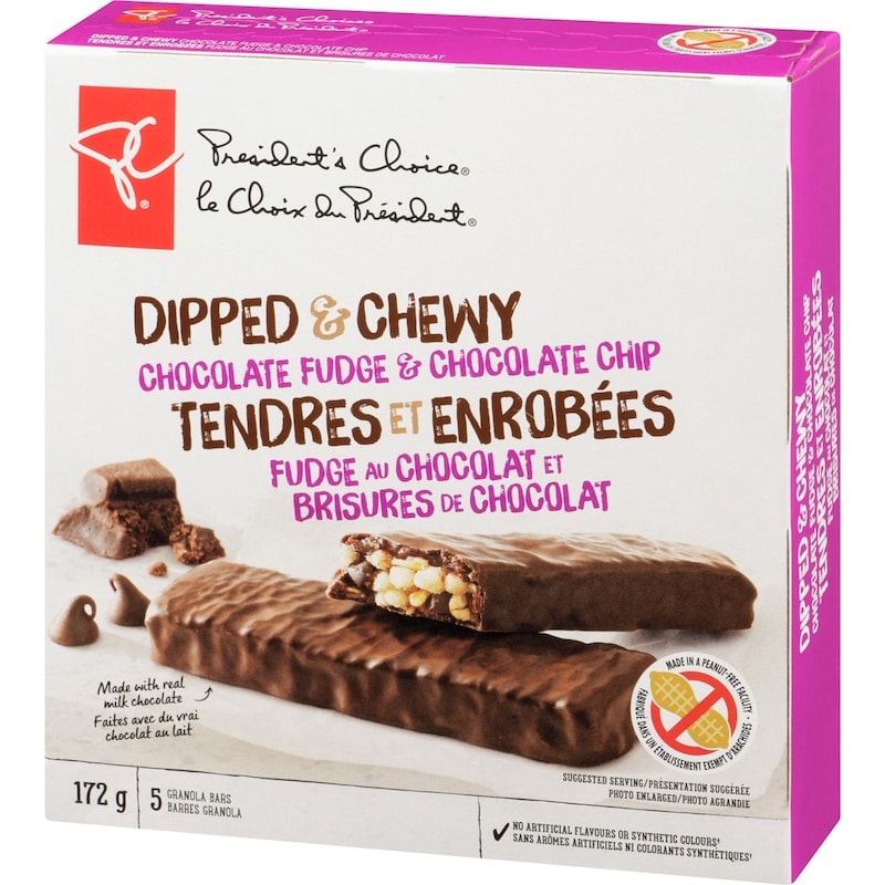 Dipped and Chewy Chocolate Fudge and Chocolate Chip Granola Bars