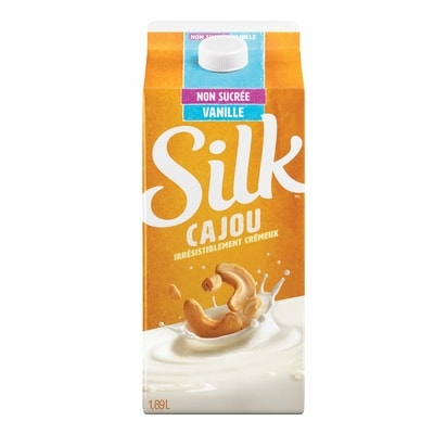 Silk Boisson cajou crémeux , non sucrée, saveur vanille 1.89 l, 0,20 $/100ml