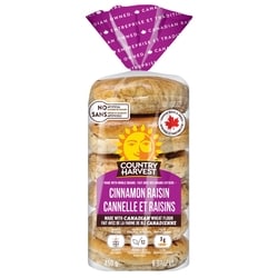 Country Harvest Cinnamon Raisin Bagel 450 g, $1.00/100g