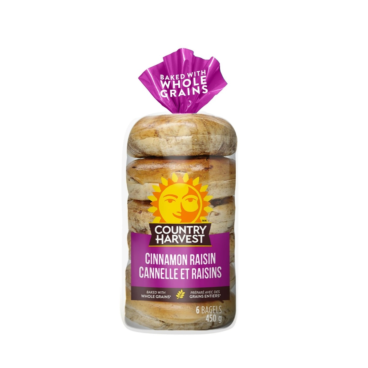 Country Harvest Bagel Cannelle et raisins 450 g, 0,95 $/100g