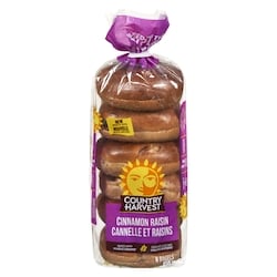 Country Harvest Bagels à la cannelle et aux raisins 450 g, 0,95 $/100g