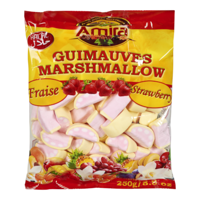 Amira Marshmallow Strawberry 250 g, $1.00/100g