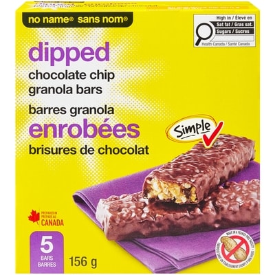 No Name Dipped Chocolate Chip Granola Bars 156 g, $1.40/100g