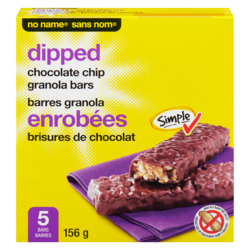 Barres granola enrobées aux brisures de chocolat