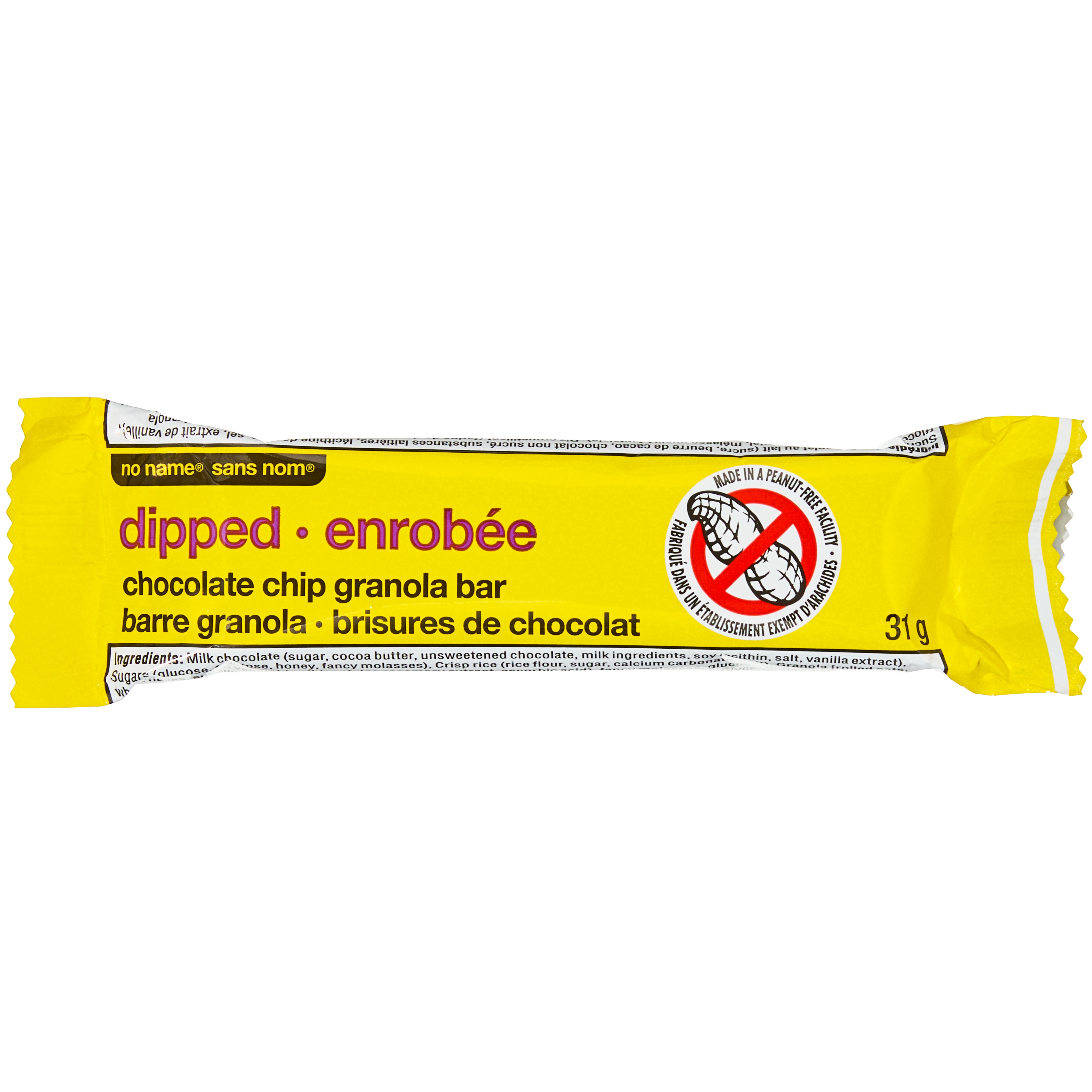 Barres granola enrobées aux brisures de chocolat