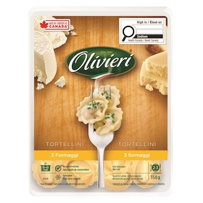 Olivieri Tortellini aux trois fromages 350 g, 2,00 $/100g