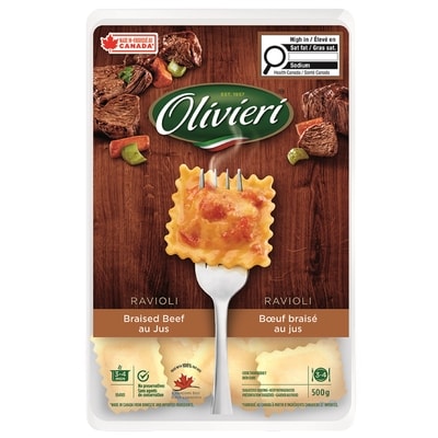 Olivieri Ravioli, Braised Beef au jus 500 g, $1.80/100g
