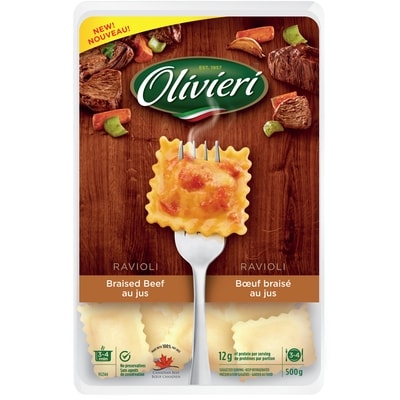Olivieri Ravioli, Braised Beef au jus  500 g, $2.00/100g