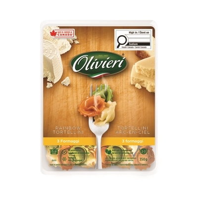 Olivieri Tortellinis arc-en-ciel, au fromage 350 g, 2,00 $/100g