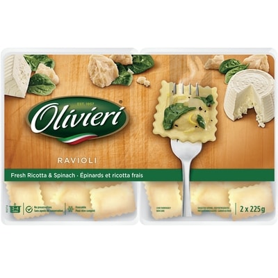 Olivieri Ravioli aux épinards et à la ricotta  450 g, 1,56 $/100g