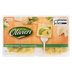 Olivieri Ravioli aux épinards et ricotta frais 450 g, 1,56 $/100g