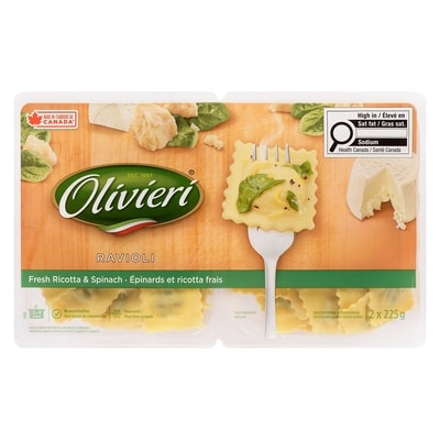 Olivieri Ravioli aux épinards et à la ricotta  450 g, 1,56 $/100g