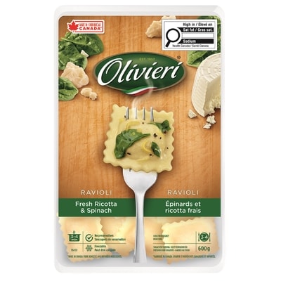 Olivieri Ravioli, Fresh Ricotta & Spinach  600 g, $1.50/100g