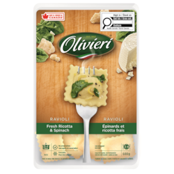 Olivieri Ravioli épinards et ricotta frais  600 g, 2,17 $/100g