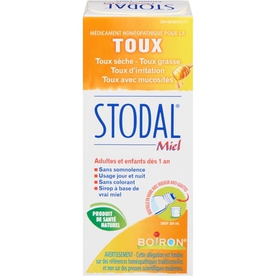 Boiron Stodal miel pour la toux sèche ou grasse  200 ml, 7,50 $/100ml