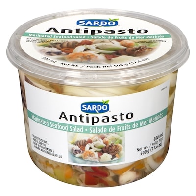 Sardo Marinated Seafood Salad 500 ml, $1.80/100ml