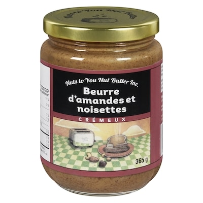 Nuts to You Beurre d’amandes et de noisettes 365 g, 3,56 $/100g