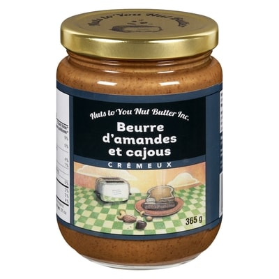 Nuts to You Beurre d'amandes et cajous crémeux 365 g, 3,70 $/100g
