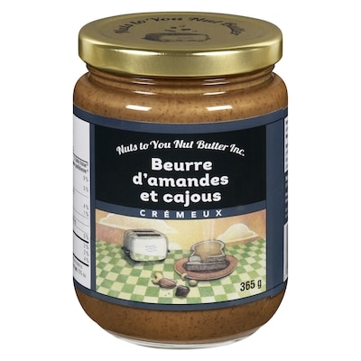 Nuts to You Beurre de noix de cajou et d’amandes, crémeux 365 g, 3,70 $/100g