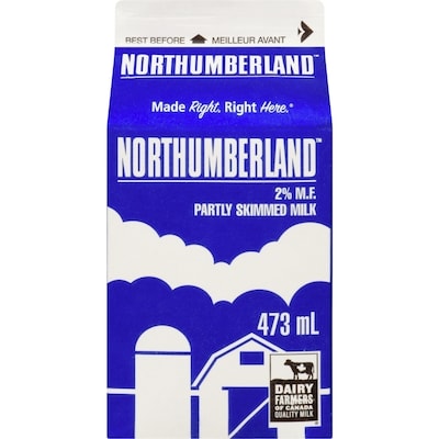 Northumberland 2% Milk 473 ml, $0.30/100ml