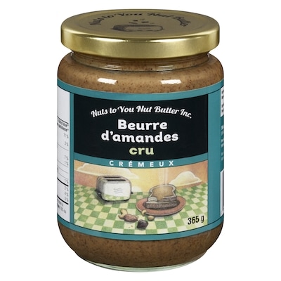 Nuts to You Beurre d’amandes crues crémeux 365 g, 3,70 $/100g