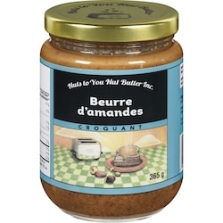 Nuts to You Beurre d’amandes croquant 365 g, 3,70 $/100g