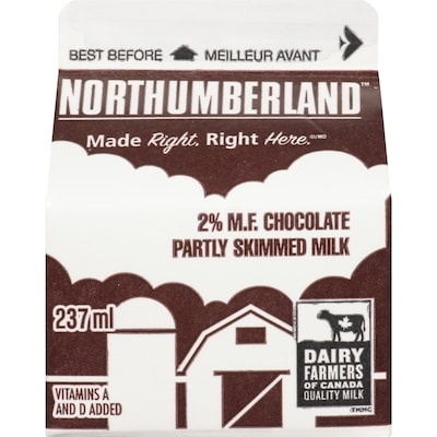 Northumberland 2% Chocolate Milk 237 ml, $0.36/100ml