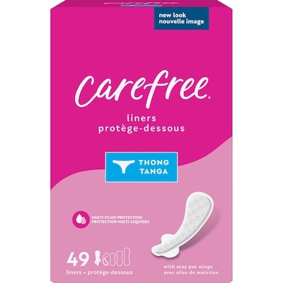 Carefree Thong Panty Liners Thin To Go, 49 count 49 ea, $0.12/1ea