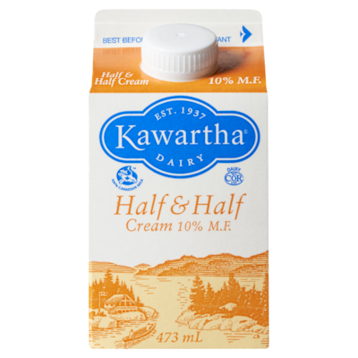 Kawartha Crème moitié-moitié 10 % 473 ml, 0,80 $/100ml