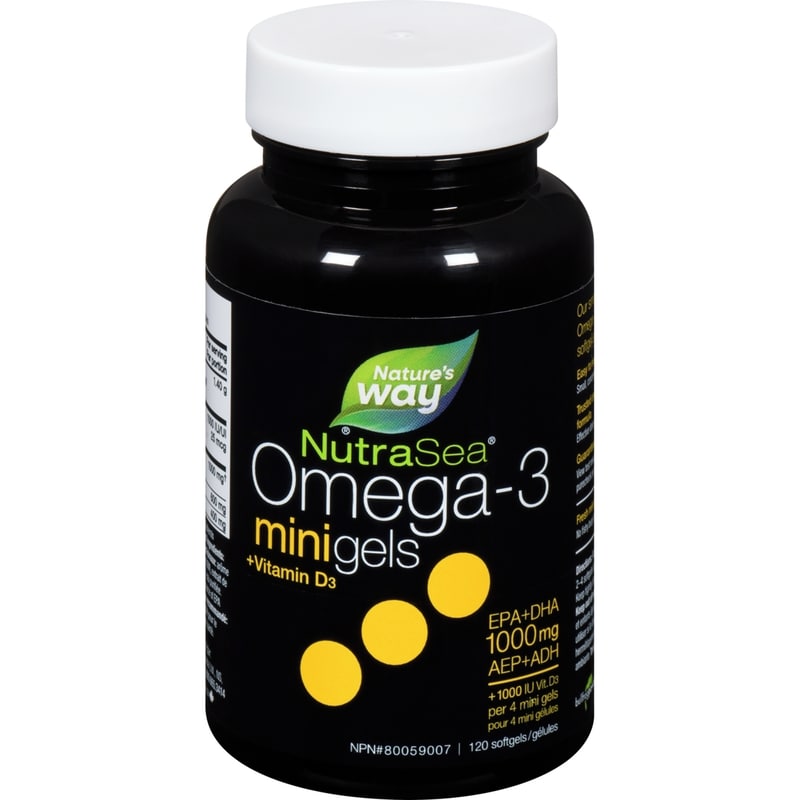 Vitamin D Omega 3 EPA and DHA Mini Gels 120 count, Fresh Mint