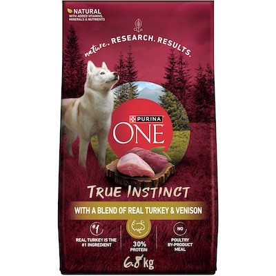 Purina ONE True Instinct Turkey & Venison, Dry Dog Food 6.8 kg, $0.51/100g