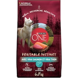 Purina ONE Véritable Instinct Saumon et Thon, Nourriture Sèche pour Chiens 6,8 kg 6.8 kg, 0,44 $/100g