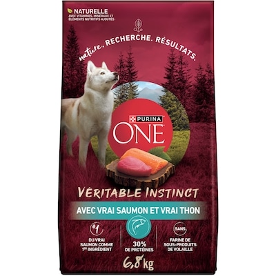 Purina ONE Véritable Instinct Saumon et Thon, Nourriture Sèche pour Chiens 6,8 kg 6.8 kg, 0,51 $/100g
