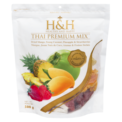 H and H Mélange de fruits séchés de luxe à la thaïlandaise 500 g, 2,40 $/100g