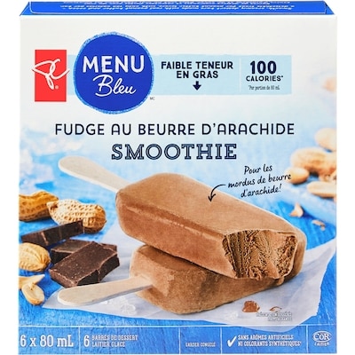 PC Blue Menu Peanut Butter Fudge Smoothie Frozen Bars 6x80.0 ml, $1.46/100ml