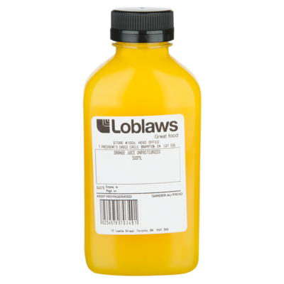 null Jus d'orange 500 ml, 1,20 $/100ml