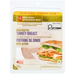President's Choice Free From Oven Roasted Turkey, Club Pack 375 g, $3.87/100g