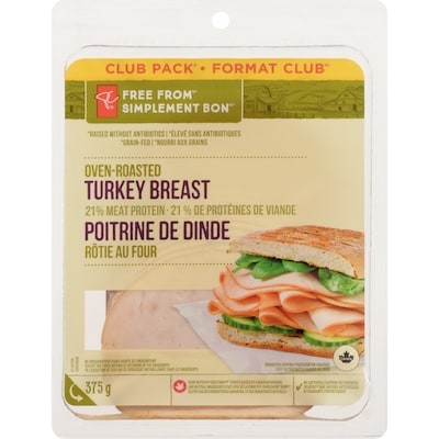 le Choix du Président Poitrine De Dinde Rôtie Au Four, Format Club Simplement Bon 375 g, 3,20 $/100g