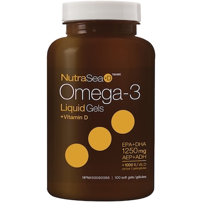 NutraSea Vitamin D Omega 3 EPA and DHA Liquid Gels 100 count, Fresh Mint 100 ea, $0.40/1ea