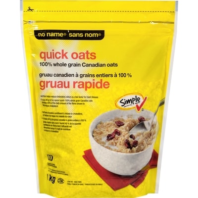 No Name Quick 100% Whole Grain Oats 1 kg, $0.30/100g